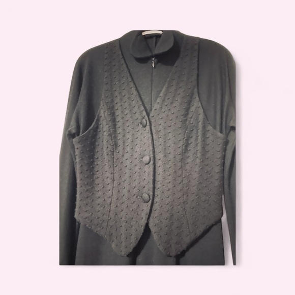 Vintage LILLIE RUBIN Black Wool Designer Dress II. Never Worn    size Small - Picture 15 of 16